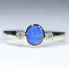 Natural Solid Australian Boulder Opal and Diamond Gold Ring - Size 5.75  US Code - EM33