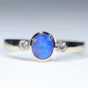 Natural Solid Australian Boulder Opal and Diamond Gold Ring - Size 5.75  US Code - EM33