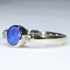 Natural Solid Australian Boulder Opal and Diamond Gold Ring - Size 5.75  US Code - EM33