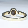 Natural Solid Australian Boulder Opal and Diamond Gold Ring - Size 5.75  US Code - EM33