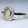 Australian Solid Boulder Opal and Diamond Gold Ring - Size 7 US Code EM21