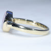 Natural Solid Coober Pedy White Opal and Diamond Gold Ring - Size 7.5 US Code - EM19