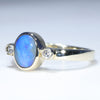 Natural Solid Australian Boulder Opal and Diamond Gold Ring - Size 6.5 US Code - EM20