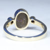 Natural Solid Australian Boulder Opal and Diamond Gold Ring - Size 7.5 US Code - EM18