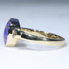 Natural Australian Dark Opal and Diamond 18K Gold Ring - Size 7.5 US Code - EM36