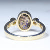 Natural Australian Dark Opal and Diamond 18K Gold Ring - Size 7.5 US Code - EM36