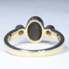 Natural Solid Australian Boulder Opal and Diamond 18K Gold Ring  Wedding Set - Size 7  US Code - EM37