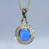 Natural Australian Boulder Opal and Diamond 18K Gold Pendant (6.5mm x 5mm) Code - ESP119