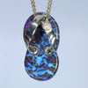 Australian Boulder Opal Matrix and Diamond Gold Pendant (22mm x 11mm) Code - ESP122