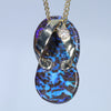 Australian Boulder Opal Matrix and Diamond Gold Pendant (22mm x 11mm) Code - ESP122