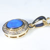 Natural Australian Boulder Opal and Diamond 18K Gold Pendant (6.5mm x 5mm) Code - ESP119