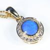 Natural Australian Boulder Opal and Diamond 18K Gold Pendant (6.5mm x 5mm) Code - ESP119