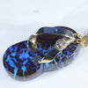 Australian Boulder Opal Matrix and Diamond Gold Pendant (22mm x 11mm) Code - ESP122