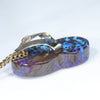 Australian Boulder Opal Matrix and Diamond Gold Pendant (22mm x 11mm) Code - ESP122