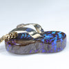 Australian Boulder Opal Matrix and Diamond Gold Pendant (22mm x 11mm) Code - ESP122