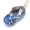 Australian Boulder Opal Matrix and Diamond Gold Pendant (22mm x 11mm) Code - ESP122