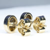 Natural Australian Solid Boulder Opal 18K Gold Earring Studs (6 x 4mm) Code GE122