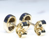 Natural Australian Solid Boulder Opal 18K Gold Earring Studs (6 x 4mm) Code GE119