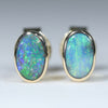 Natural Australian Boulder Gold Stud Earrings