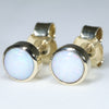 10k Gold - Solid White Opal 