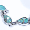 Natural Australian Boulder Opal Silver Bracelet