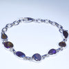 Natural Australian Boulder Opal Silver Bracelet