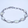 Natural Australian White Opal Silver Bracelet