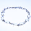 Natural Australian White Opal Silver Bracelet
