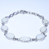 Natural Australian White Opal Silver Bracelet