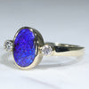 10k Gold - Solid Boulder Opal - Natural Diamonds