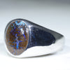 Easy Wear Silver Opal Men's Ring Design