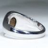 Natural Solid Boulder Opal Mens Silver Ring - Size 10 Code - SM145