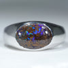 Natural Australian Solid Matrix Opal Silver Men's Ring