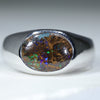 Natural Australian Matrix Opal Silver Men's Ring
