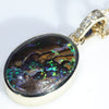 10k Gold - Solid Boulder Opal Matrix - Natural Diamonds