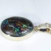Gold Opal Pendant Side View