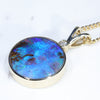10k Gold - Solid Boulder Opal - Natural Diamond