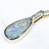10k Gold - Solid Boulder Opal - Natural Diamonds