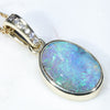 Natural Diamonds in the Bale of Opal Pendant