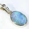 Natural Australian Boulder Opal and Diamond Gold Pendant (12mm x 9mm) Code - ESP171