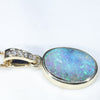 Gold Opal Pendant Side View