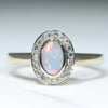Natural Lightning Rindge Dark Opal with Natural Diamonds