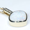 10k Gold - Solid White Opal - Natural Diamonds