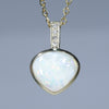 Natural Australian White Opal Gold and Diamond Pendant