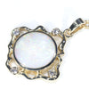 18k Gold - Solid White Opal - natural Diamonds