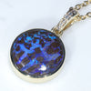 10k Gold - Solid Opal Matrix - Natural Diamonds