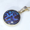 Beautiful and Unique Gold Matrix Opal and Diamond Pendant