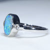 Natural Australian Boulder Opal and Diamond 14K White Gold Ring  - Size 6.5 Code - EJ75