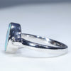 Natural Australian Boulder Opal and Diamond 14K White Gold Ring  - Size 6.5 Code - EJ75