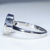 Natural Australian Boulder Opal and Diamond 14K White Gold Ring  - Size 6.5 Code - EJ75